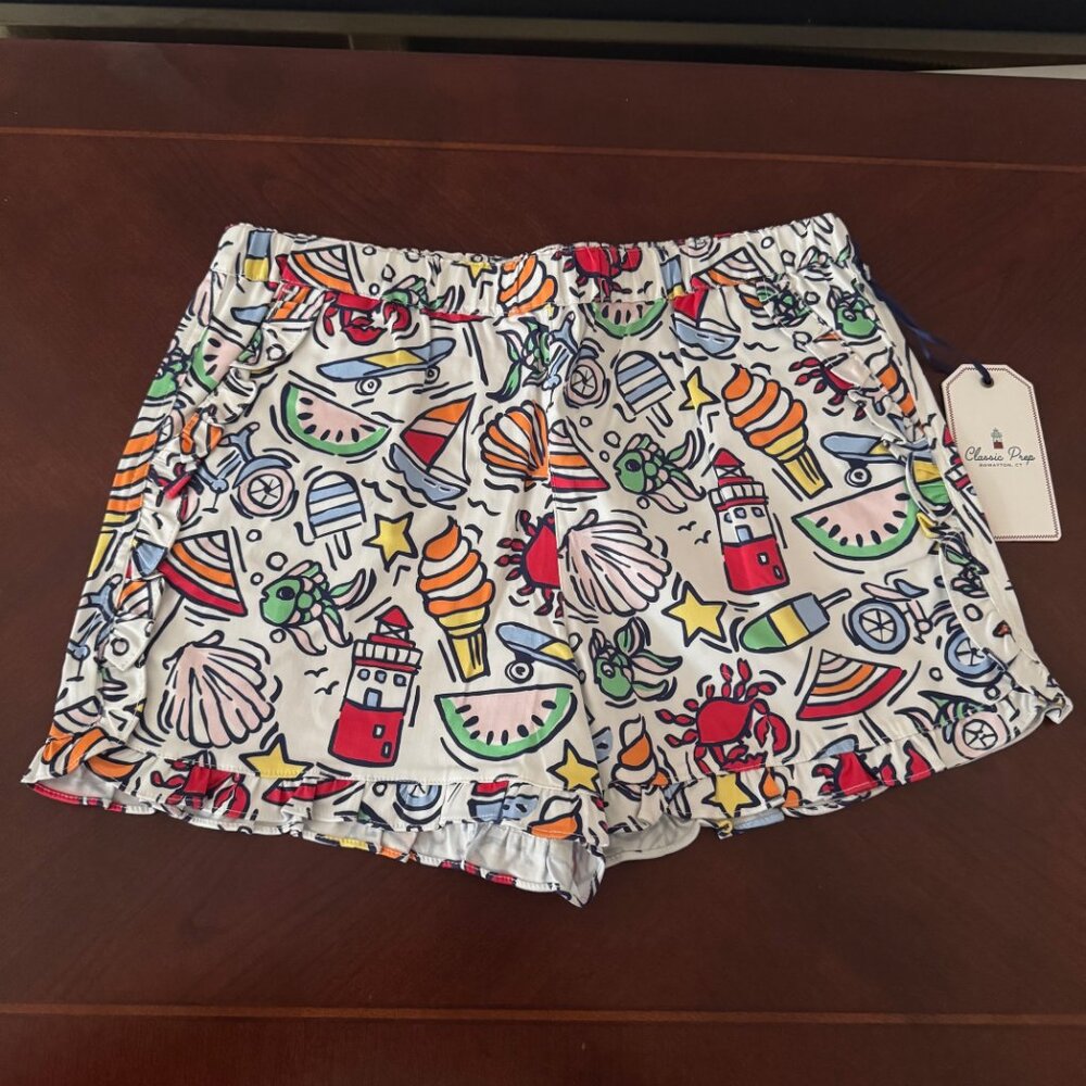 New Classic Prep Girls Milly Short Cool Cool Summer Print Size XL Extra Large
